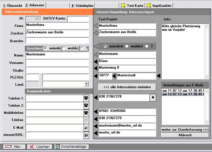 Internet-Adressenimport